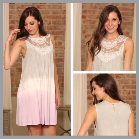 LAST ONE!πTIE-DYE & LACE TUNIC DRESSπ - Picture 2 of 2